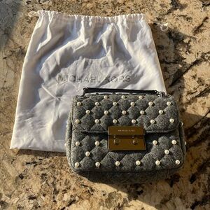 Grey Michael Kors pearl Sloan small chain shoulder bag